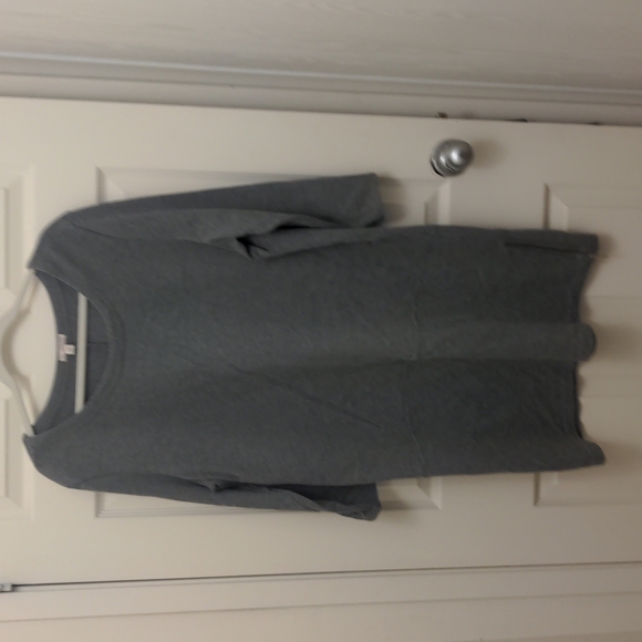 Grey double knit dress with gold zipper detail - Picture 1 of 3